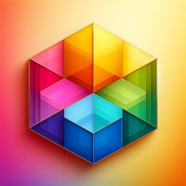 A hexagon with 6 discrete colors representing the HEXACO model of personality.